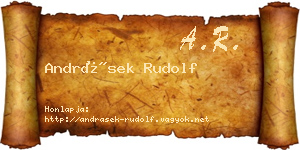 Andrásek Rudolf névjegykártya