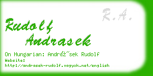 rudolf andrasek business card